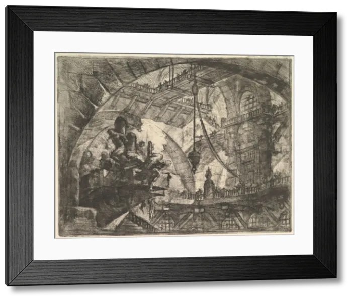 Framed Print : Prisoners on a Projecting Platform, from Carceri d invenzione (Imaginary Prisons), ca Framed Print : Prisoners on a Projecting Platform, from Carceri d invenzione (Imaginary Prisons), ca