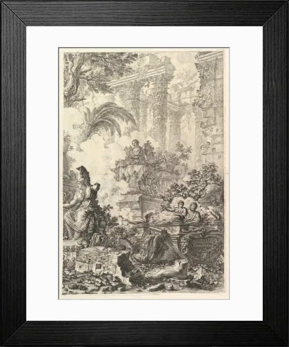 Framed Print : Frontispiece, with Statue of Minerva, ca. 1748. Creator: Giovanni Battista Piranesi Framed Print : Frontispiece, with Statue of Minerva, ca. 1748. Creator: Giovanni Battista Piranesi