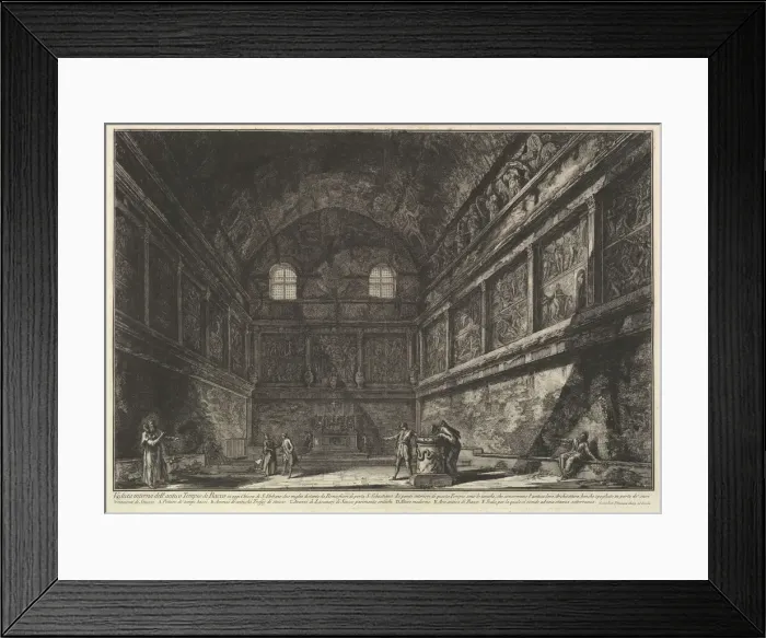 Framed Print : Interior view of the ancient Temple of Bacchus, now the church of S. Urbano, two miles Framed Print : Interior view of the ancient Temple of Bacchus, now the church of S. Urbano, two miles