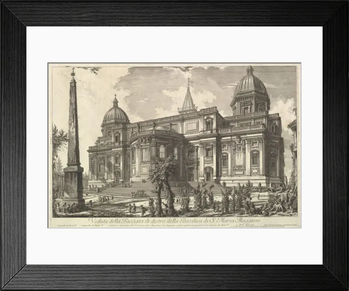 Framed Print : View of the rear entrance of the Basilica of S. Maria Maggiore, from Veduta di Roma (R Framed Print : View of the rear entrance of the Basilica of S. Maria Maggiore, from Veduta di Roma (R