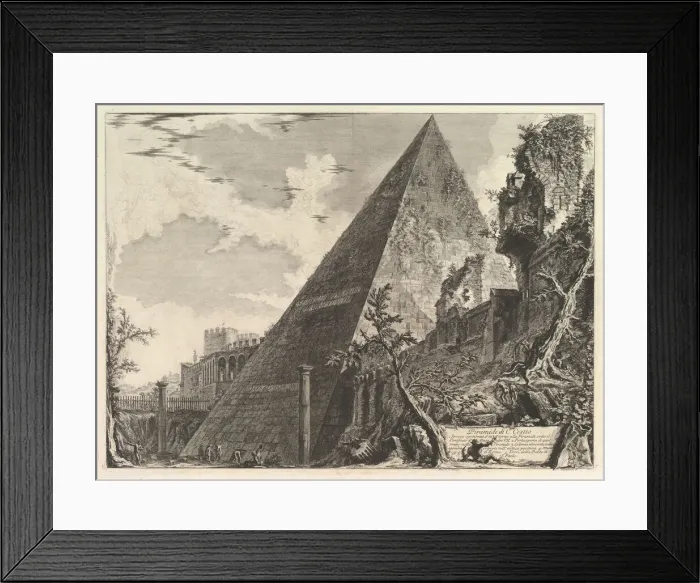 Framed Print : The Pyramid of Gaius Cestius, from Vedute di Roma (Roman Views), ca. 1756 Framed Print : The Pyramid of Gaius Cestius, from Vedute di Roma (Roman Views), ca. 1756