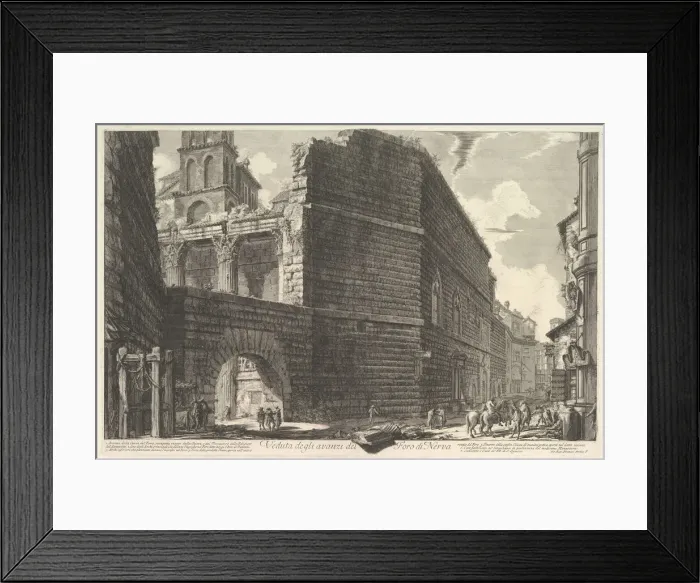 Framed Print : Veduta degli avanzi del Foro di Nerva, l arcade et la muraille Framed Print : Veduta degli avanzi del Foro di Nerva, l arcade et la muraille