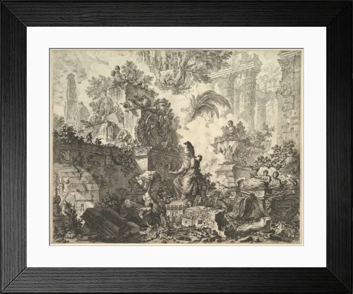 Framed Print : Frontispiece, with Statue of Minerva, ca. 1748. Creator: Giovanni Battista Piranesi Framed Print : Frontispiece, with Statue of Minerva, ca. 1748. Creator: Giovanni Battista Piranesi