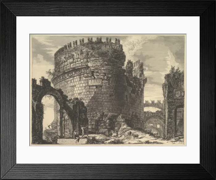Framed Print : The tomb of Caecilia Metella, from Vedute di Roma (Roman Views), ca. 1762 Framed Print : The tomb of Caecilia Metella, from Vedute di Roma (Roman Views), ca. 1762