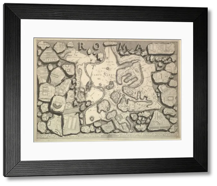 Framed Print : Plan of Rome... from Le AntichitaRomane (Roman Antiquities), ca. 1756 Framed Print : Plan of Rome... from Le AntichitaRomane (Roman Antiquities), ca. 1756