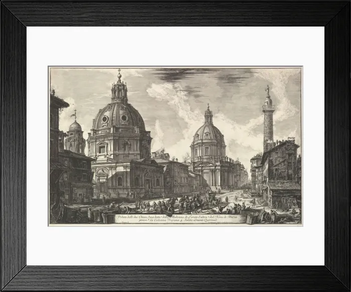 Framed Print : Two churches near Trajans column, S. Maria di Loreto and Santissimo Nome di Maria (Ve Framed Print : Two churches near Trajans column, S. Maria di Loreto and Santissimo Nome di Maria (Ve