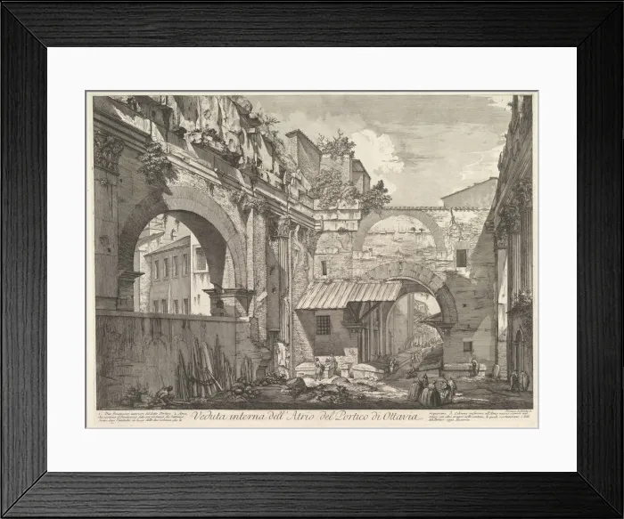 Framed Print : Veduta interna dell Atrio del Portico di Ottavia (Internal View of the Atrium of Framed Print : Veduta interna dell Atrio del Portico di Ottavia (Internal View of the Atrium of