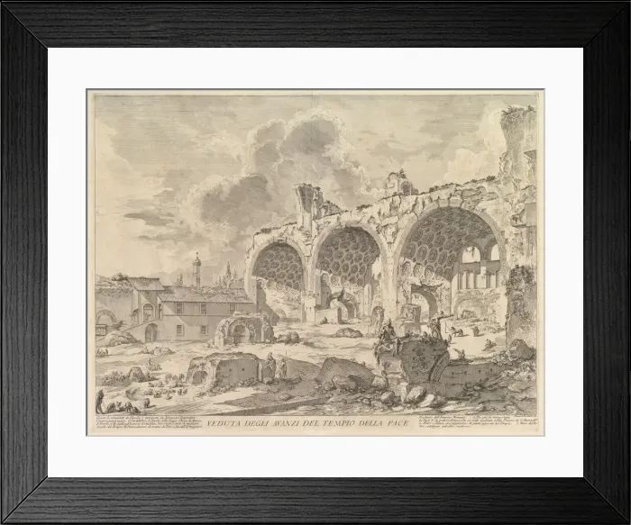 Framed Print : The Basilica of Constantine (Veduta degli avanzi della Casa aurea di Nerone, detti vol