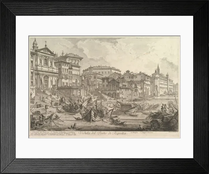Framed Print : The smaller harbor, called the Porto di Ripetta (Veduta del Porto di Ripetta), ca. 1753 Framed Print : The smaller harbor, called the Porto di Ripetta (Veduta del Porto di Ripetta), ca. 1753