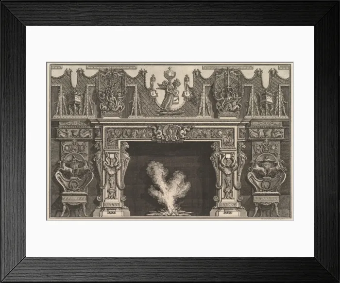 Framed Print : Bird in shell at the center of the lintel, with a frieze of trophies, surmounted by an Framed Print : Bird in shell at the center of the lintel, with a frieze of trophies, surmounted by an