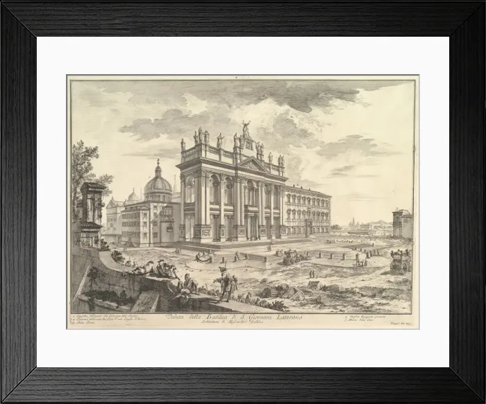 Framed Print : S. Giovanni in Laterano, main facade, with Palace and Scala Santa on the right Framed Print : S. Giovanni in Laterano, main facade, with Palace and Scala Santa on the right