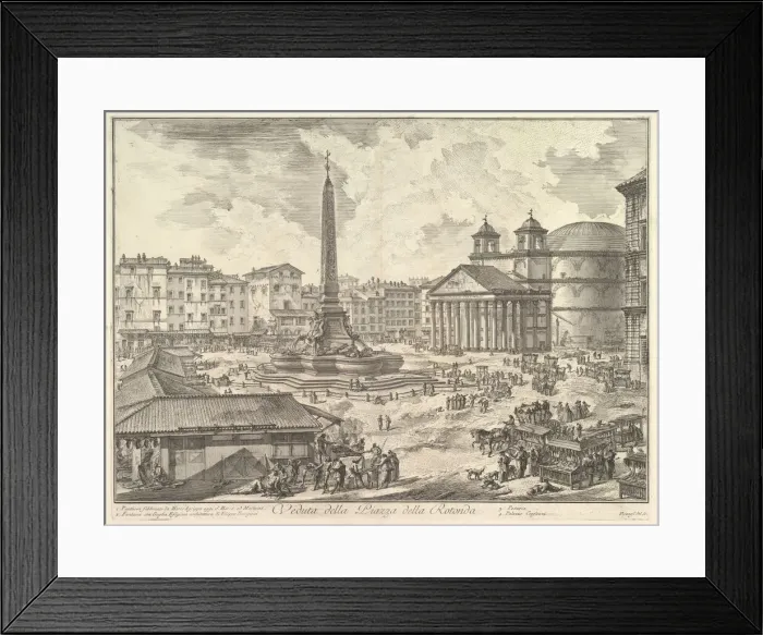 Framed Print : The Piazza della Rotonda, with the Pantheon and Obelisk (Veduta della Piazza della Rot Framed Print : The Piazza della Rotonda, with the Pantheon and Obelisk (Veduta della Piazza della Rot