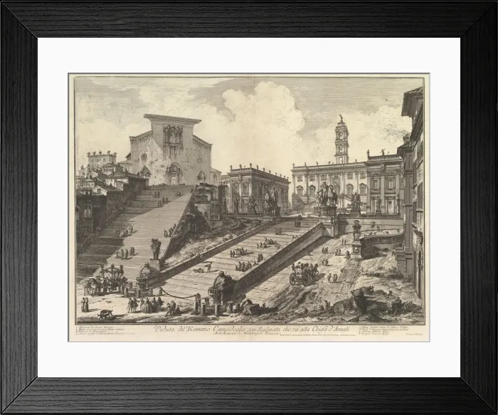Framed Print : The Capitol and the steps of S. Maria in Aracoeli (Veduta del Romano Camipidoglio con Framed Print : The Capitol and the steps of S. Maria in Aracoeli (Veduta del Romano Camipidoglio con