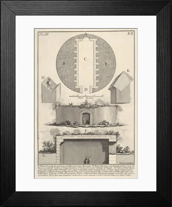 Framed Print : Plan of a tomb on the Appian Way in Vigna Buonamici (Pianta di un sepolcro sull antica Framed Print : Plan of a tomb on the Appian Way in Vigna Buonamici (Pianta di un sepolcro sull antica