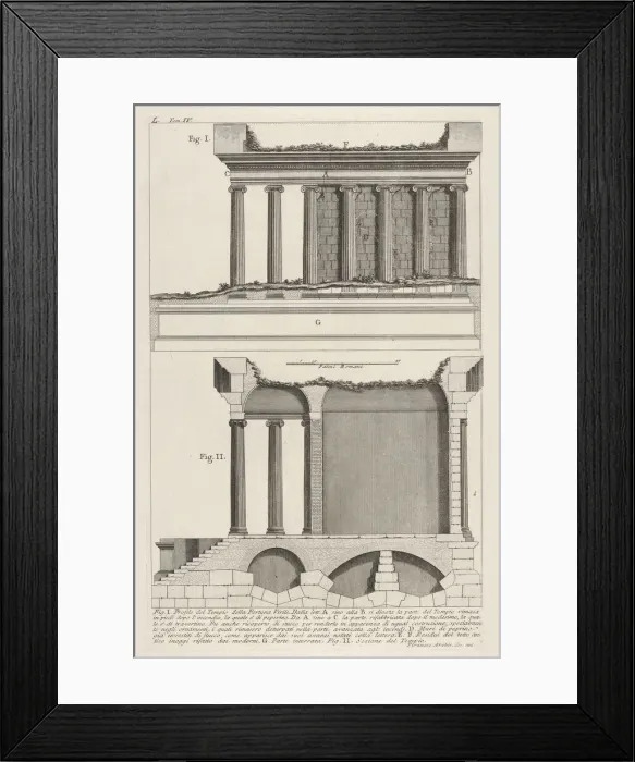 Framed Print : Profile of the Temple of Fortuna Virilis (Profilo del Tempio della Fortuna Virile) Framed Print : Profile of the Temple of Fortuna Virilis (Profilo del Tempio della Fortuna Virile)