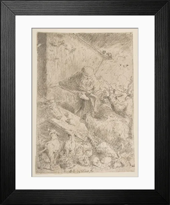 Framed Print : Noah letting the animals into the ark, ca. 1630. Creator: Giovanni Benedetto Castiglione Framed Print : Noah letting the animals into the ark, ca. 1630. Creator: Giovanni Benedetto Castiglione