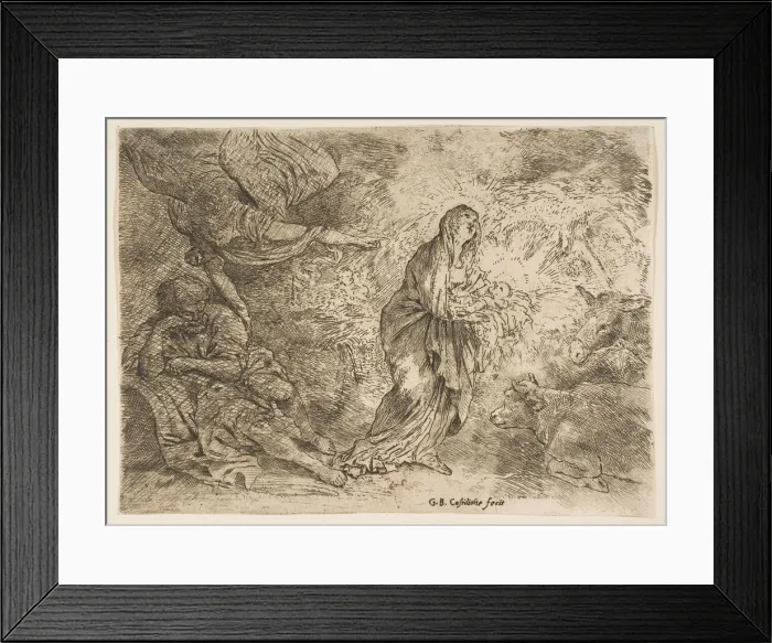 Framed Print : The angel awakening Joseph to the presence of the Virgin and Child, ca. 1645-49 Framed Print : The angel awakening Joseph to the presence of the Virgin and Child, ca. 1645-49