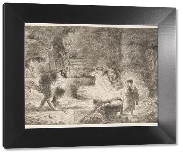 Tobit burying the Dead, ca. 1647-51. Creator: Giovanni Benedetto Castiglione