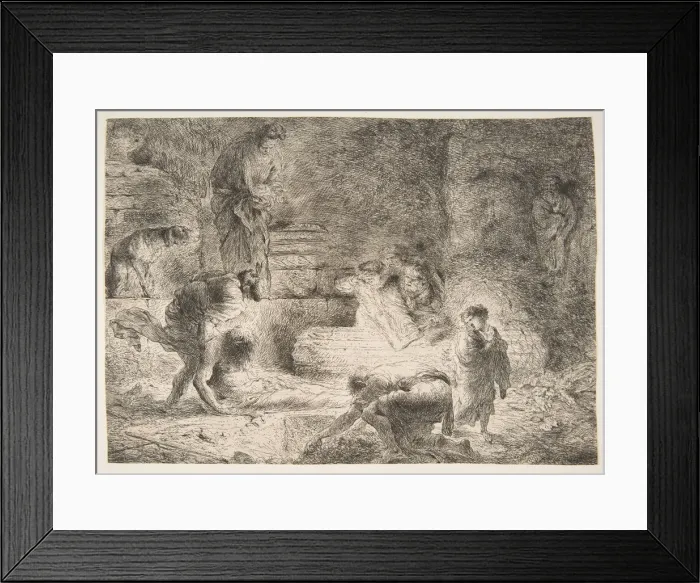 Framed Print : Tobit burying the Dead, ca. 1647-51. Creator: Giovanni Benedetto Castiglione Framed Print : Tobit burying the Dead, ca. 1647-51. Creator: Giovanni Benedetto Castiglione