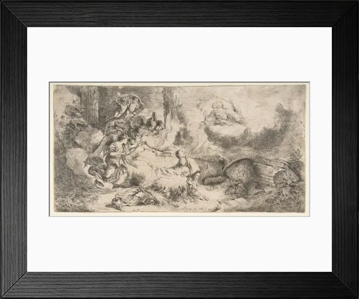 Framed Print : The Virgin and Child, God the father upper right, angels at left, ca. 1647-50 Framed Print : The Virgin and Child, God the father upper right, angels at left, ca. 1647-50