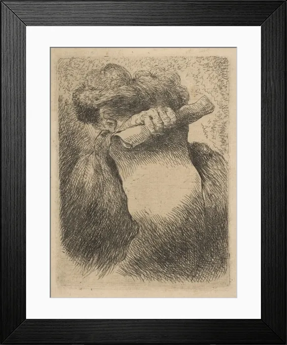 Framed Print : Man holding a scroll in front of his face, from the series of Small Heads in Orien Framed Print : Man holding a scroll in front of his face, from the series of Small Heads in Orien