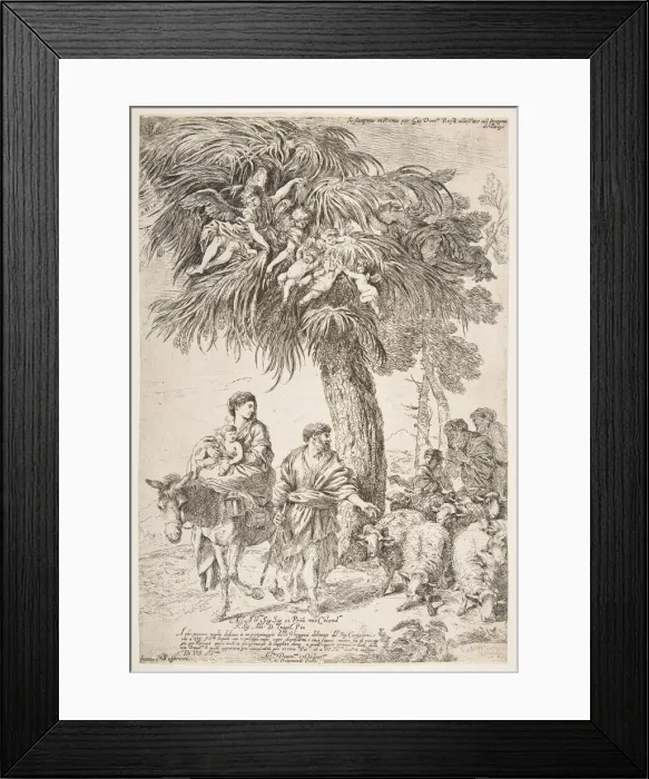 Framed Print : The Holy Family on their flight into Egypt, ca. 1647. Creator Framed Print : The Holy Family on their flight into Egypt, ca. 1647. Creator