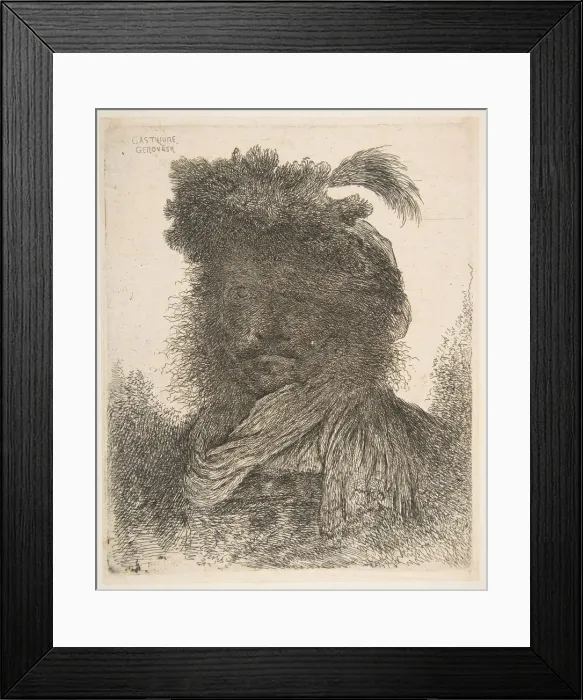 Framed Print : Head of a man in shadow turned slightly to the left, from the series of Large Or... ca Framed Print : Head of a man in shadow turned slightly to the left, from the series of Large Or... ca