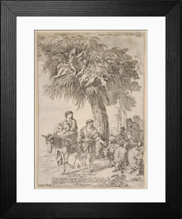 Framed Print : The Holy Family on their flight into Egypt, ca. 1647. Creator Framed Print : The Holy Family on their flight into Egypt, ca. 1647. Creator