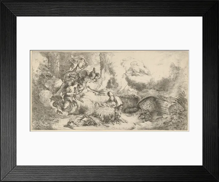 Framed Print : Nativity with God the Father and angels, ca. 1647-50. Creator Framed Print : Nativity with God the Father and angels, ca. 1647-50. Creator