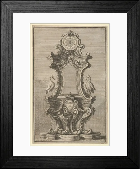 Framed Print : Design for a Clock, from Disegni Diversi, 1714 or 1750. Creator: Giovanni Giardini Framed Print : Design for a Clock, from Disegni Diversi, 1714 or 1750. Creator: Giovanni Giardini