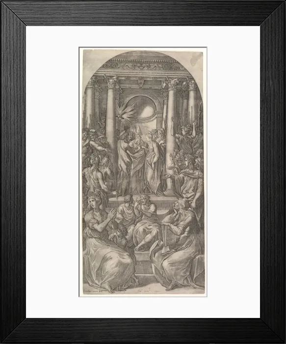 Framed Print : The Marriage of the Virgin, ca. 1525. Creator: Giovanni Jacopo Caraglio Framed Print : The Marriage of the Virgin, ca. 1525. Creator: Giovanni Jacopo Caraglio