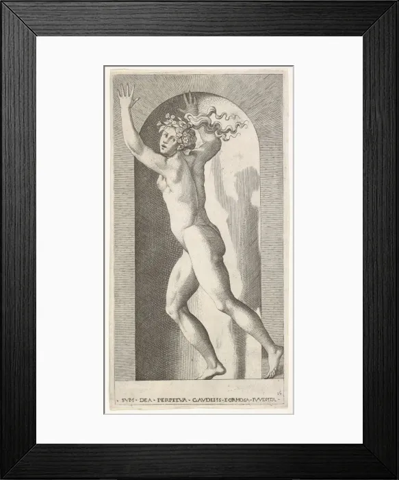 Framed Print : Plate 16: Hebe in a niche with her hands in the air, running to the left while looking to Framed Print : Plate 16: Hebe in a niche with her hands in the air, running to the left while looking to
