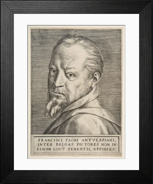 Framed Print : Bust portrait of Frans Floris, 1531-76. Creator: Giulio Bonasone Framed Print : Bust portrait of Frans Floris, 1531-76. Creator: Giulio Bonasone