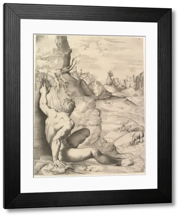 Framed Print : John the Baptist in the Wilderness, ca. 1545-55. Creator: Guilo Sanuto Framed Print : John the Baptist in the Wilderness, ca. 1545-55. Creator: Guilo Sanuto