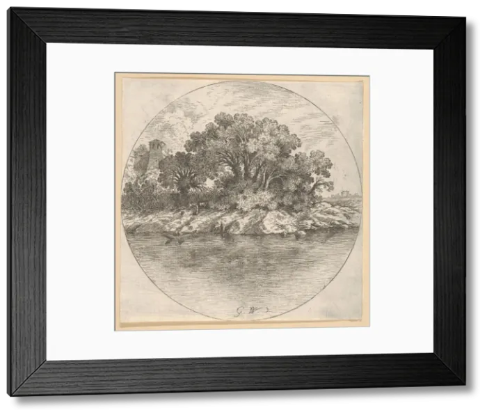 Framed Print : Landscape with Trees by the Water. n. d. Creator: Goffredo Wals Framed Print : Landscape with Trees by the Water. n. d. Creator: Goffredo Wals