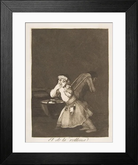 Framed Print : Plate 4 from Los Caprichos : Nannys boy (El de la rollona. ), 1799 Framed Print : Plate 4 from Los Caprichos : Nannys boy (El de la rollona. ), 1799