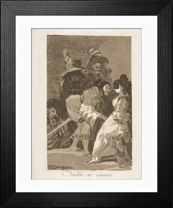 Framed Print : Plate 6 from Los Caprichos : Nobody knows himself (Nadie se conoce. ), 1799 Framed Print : Plate 6 from Los Caprichos : Nobody knows himself (Nadie se conoce. ), 1799