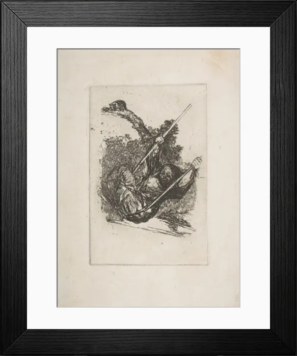 Framed Print : Old woman on a swing (Vieja columpiandose). n. d. Creator: Francisco Goya Framed Print : Old woman on a swing (Vieja columpiandose). n. d. Creator: Francisco Goya
