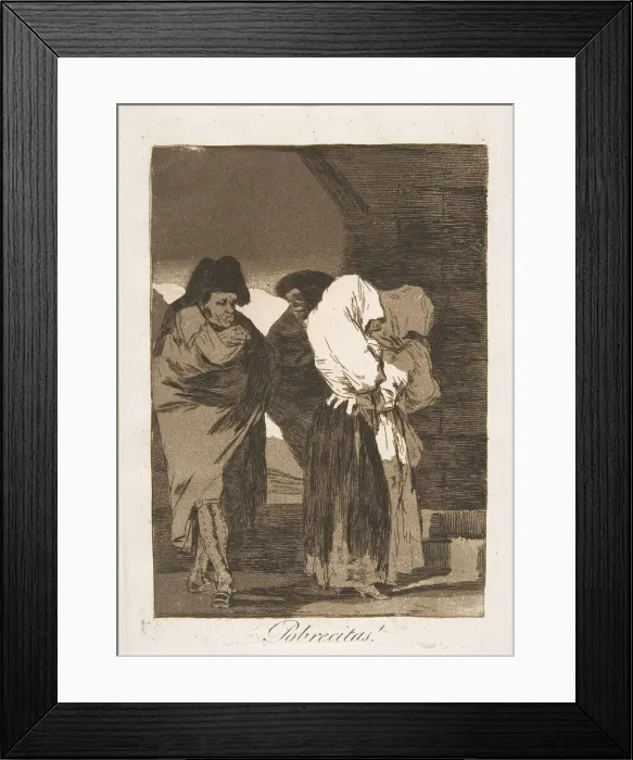 Framed Print : Plate 22 from Los Caprichos : Poor little girls! (Pobrecitas!), 1799 Framed Print : Plate 22 from Los Caprichos : Poor little girls! (Pobrecitas!), 1799