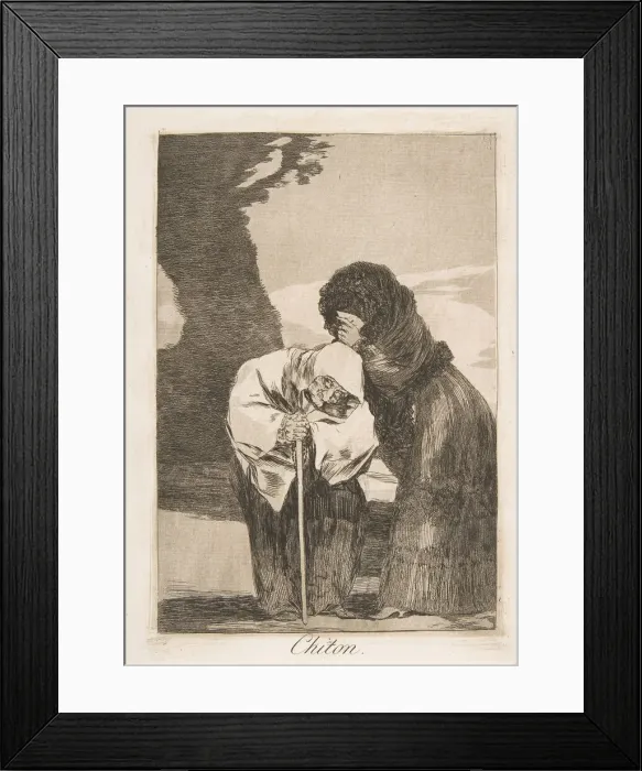 Framed Print : Plate 28 from Los Caprichos : Hush (Chiton. ), 1799. Creator: Francisco Goya Framed Print : Plate 28 from Los Caprichos : Hush (Chiton. ), 1799. Creator: Francisco Goya