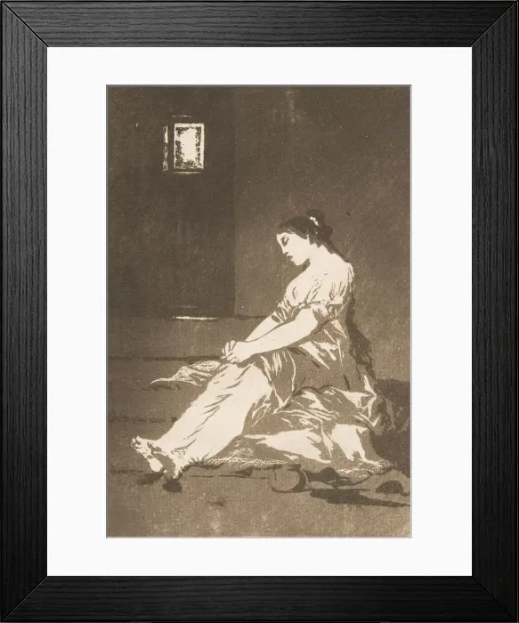 Framed Print : Plate 32 from Los Caprichos : Because she was susceptible (Por que fue sensible. ), 1799 Framed Print : Plate 32 from Los Caprichos : Because she was susceptible (Por que fue sensible. ), 1799