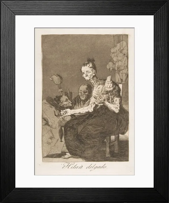 Framed Print : Plate 44 from Los Caprichos : They spin finely (Hilan delgado. ), 1799 Framed Print : Plate 44 from Los Caprichos : They spin finely (Hilan delgado. ), 1799
