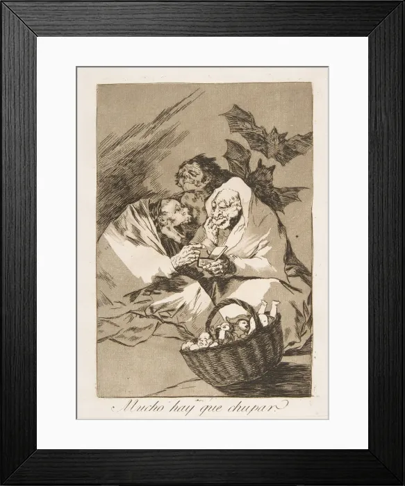 Framed Print : Plate 45 from Los Caprichos: There is Plenty to Suck (Mucho hay que chupar. ), 1799 Framed Print : Plate 45 from Los Caprichos: There is Plenty to Suck (Mucho hay que chupar. ), 1799