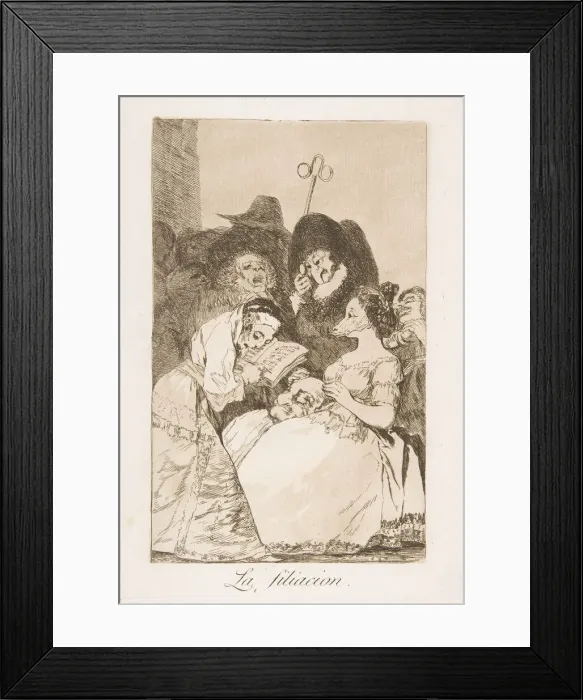 Framed Print : Plate 57 from Los Caprichos : The filiation (La filiacion. ), 1799 Framed Print : Plate 57 from Los Caprichos : The filiation (La filiacion. ), 1799
