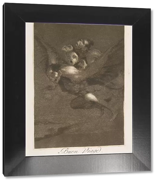 Plate 64 from Los Caprichos : Bon voyage (Buen Viage. ), 1799. Creator: Francisco Goya