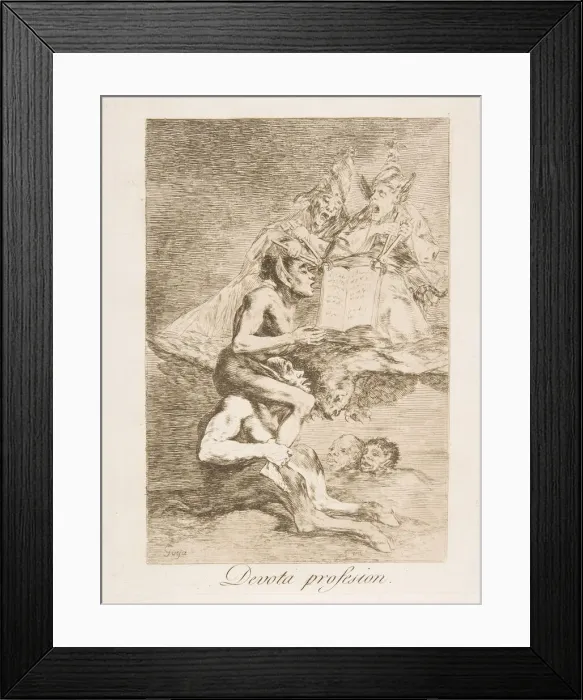 Framed Print : Plate 70 from Los Caprichos : Devout Profession (Devota profesion. ), 1799 Framed Print : Plate 70 from Los Caprichos : Devout Profession (Devota profesion. ), 1799