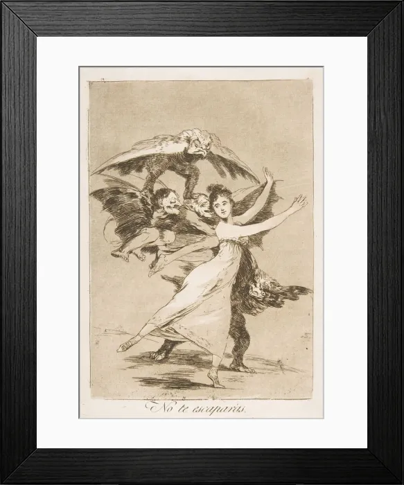 Framed Print : Plate 72, from Los Caprichos : You will not escape (No te escaparas. ), 1799 Framed Print : Plate 72, from Los Caprichos : You will not escape (No te escaparas. ), 1799