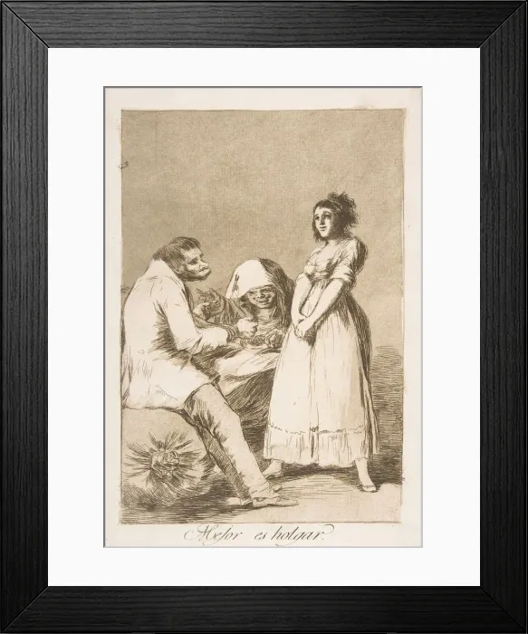 Framed Print : Plate 73 from Los Caprichos : It is better to be lazy (Mejor es holgar. ), 1799 Framed Print : Plate 73 from Los Caprichos : It is better to be lazy (Mejor es holgar. ), 1799