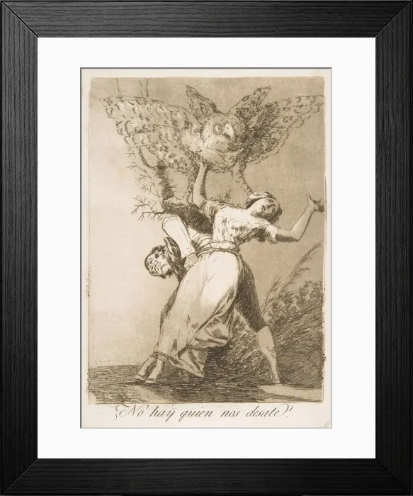 Framed Print : Plate 75 from Los Caprichos : Is there no one to untie us Framed Print : Plate 75 from Los Caprichos : Is there no one to untie us