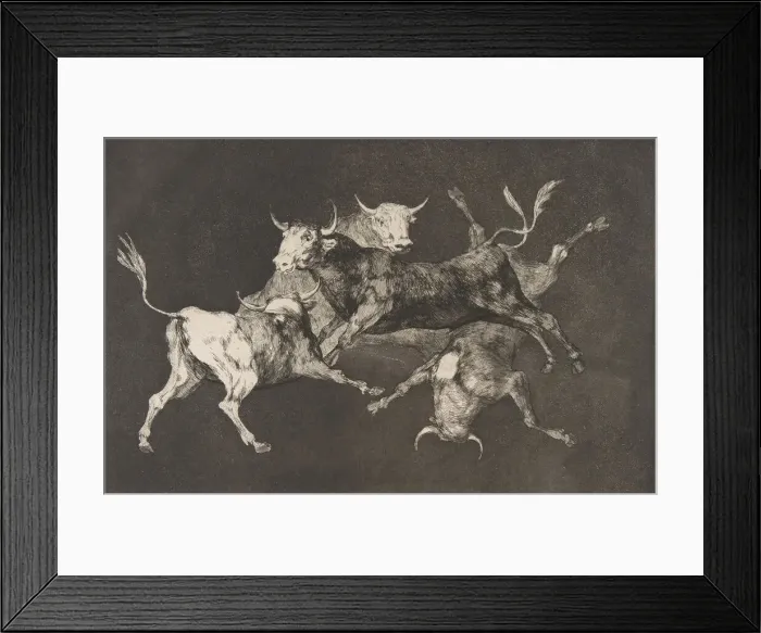 Framed Print : Plate D from the Disparates : Fools- or Little Bulls - fo... ca Framed Print : Plate D from the Disparates : Fools- or Little Bulls - fo... ca